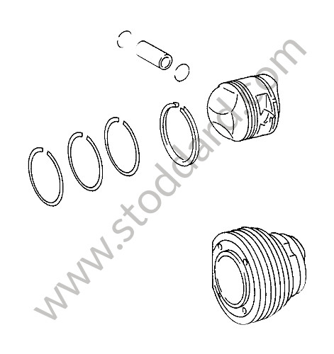 54710390302 - CYLINDER WITH PISTONS for Porsche 356B T5 &bull; 1961 &bull; 1600 Carrera Gt (692/3A T5) &bull; Coupe B T5 &bull; Manual Gearbox, 4 Speed