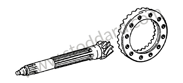 92530291111 - RING GEAR AND PINION SHAFT for Porsche 911 74-77 + 912E &bull; 1976 &bull; 3.0 Carrera &bull; Coupe &bull; Automatic Gearbox