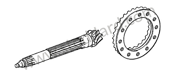 92530291111 - RING GEAR AND PINION SHAFT for Porsche 911 74-77 + 912E &bull; 1976 &bull; 2.7S &bull; Targa &bull; Automatic Gearbox