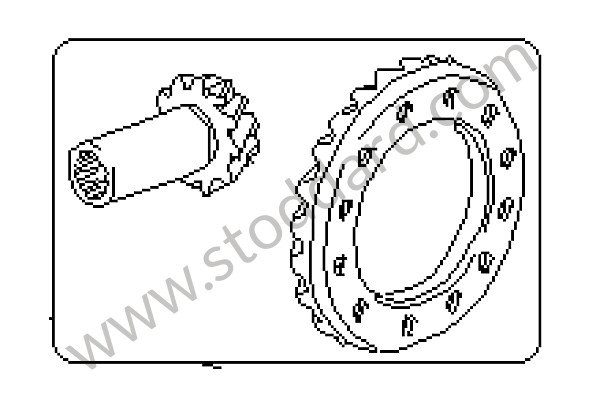96030291104 - RING GEAR AND PINION SHAFT for Porsche 928 83-86 &bull; 1984 &bull; 928 4.7S &bull; Coupe &bull; Automatic Gearbox