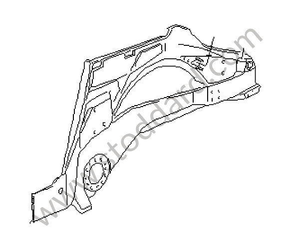 96550201761GRV - WHEEL HOUSING for Porsche 964 &bull; 1990 &bull; 964 Carrera 2 &bull; Cabrio &bull; Automatic Gearbox