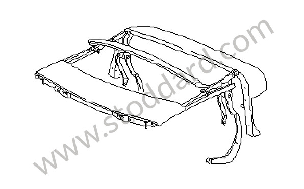 9935610110070C - CONVERTIBLE TOP FRAME for Porsche 993 &bull; 1995 &bull; 993 Carrera 2 &bull; Cabrio &bull; Automatic Gearbox