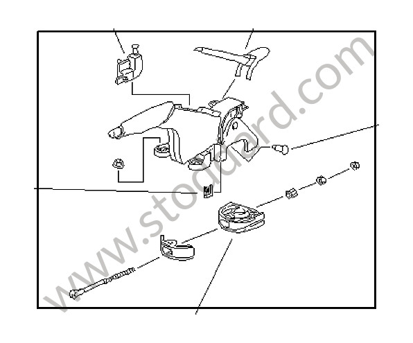 99642498038VRJ - PARKING-BRAKE LEVER for Porsche 996 &bull; 2003 &bull; 996 Carrera 2 &bull; Coupe &bull; Manual Gearbox, 6 Speed