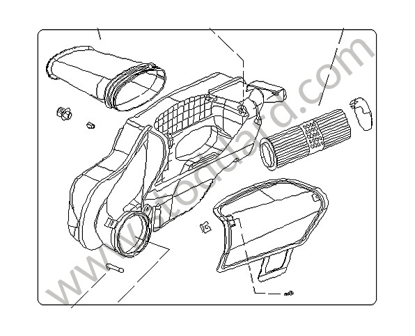 98711002100 - AIR CLEANER for Porsche Cayman 987C 06-08 &bull; 2006 &bull; Cayman S 3.4 &bull; Manual Gearbox, 6 Speed