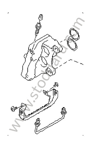 95535242261 - FIXED CALLIPER for Porsche Cayenne 955 03-06 &bull; 2003 &bull; Cayenne Turbo &bull; Automatic Gearbox
