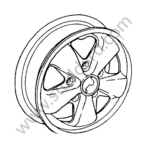 91136102000 - PERFORATED DISC WHEEL for Porsche 912 &bull; 1966 &bull; 912 1.6 &bull; Coupe &bull; Manual Gearbox, 4 Speed