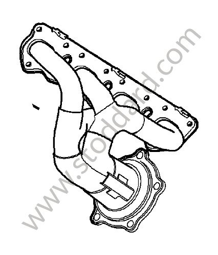 94811113000 - EXHAUST MANIFOLD for Porsche Cayenne 957 07-10 &bull; 2010 &bull; Cayenne S V8 &bull; Manual Gearbox, 6 Speed