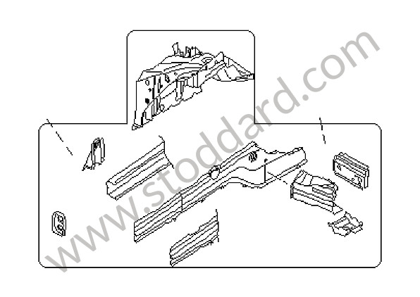 95550199104GRV - SIDE MEMBER for Porsche Cayenne 955 03-06 &bull; 2003 &bull; Cayenne S V8 &bull; Manual Gearbox, 6 Speed