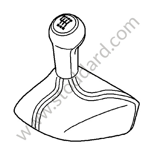 99742499000T11 - SHIFT-LEVER KNOB for Porsche 997 Turbo 10-13 &bull; 2012 &bull; 997 Turbo &bull; Cabrio &bull; Manual Gearbox, 6 Speed