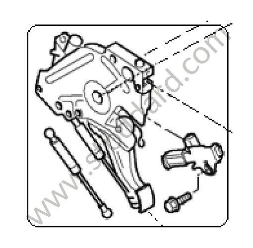 95542305215 - FOOT-OPERAT. PARKING BRAKE for Porsche Cayenne 955 03-06 &bull; 2003 &bull; Cayenne V6 &bull; Manual Gearbox, 6 Speed