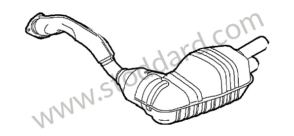 98711313132 - MAIN EXHAUST MUFFLER for Porsche Boxster 987 09-12 &bull; 2009 &bull; Boxster 2.9 &bull; Cabrio &bull; Manual Gearbox, 6 Speed