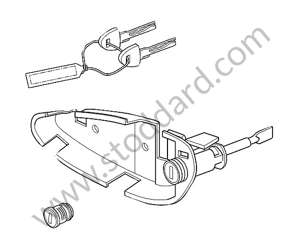 99753801106 - SET OF LOCKS for Porsche Boxster 987 09-12 &bull; 2011 &bull; Boxster Spyder 3.4 &bull; Cabrio &bull; Pdk Gearbox