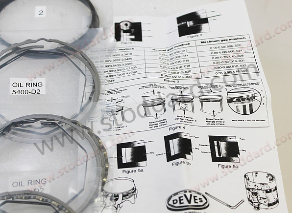 SIC10318920 - Deves 1892 Piston Ring Set For 2.2 Liter 911t W/ Mahle Pistons. for Porsche 