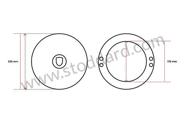 SIC36103101 - Chrome Hubcap With Raised Chrome Crest For Disc Brake Steel Wheels for Porsche 