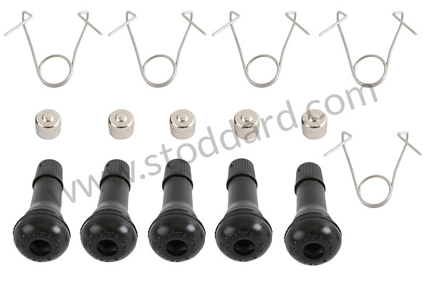SIC36141300 - Schrader Tire Valve, Cap And Retainer Kit Of Five For .453 Rim Holes for Porsche 