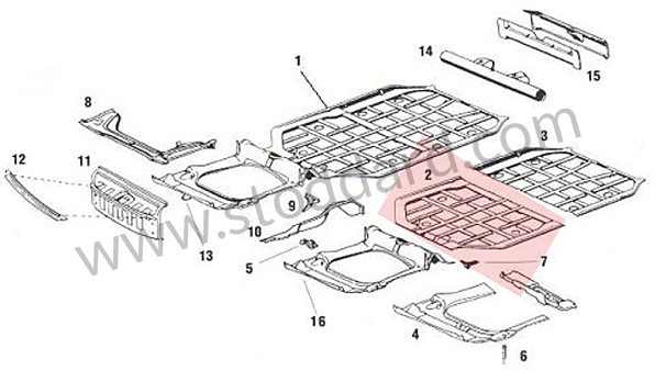 SIC50193700 - Front Floor Pan Half, Revised Stamping With Correct Impressions. 911 912 930 1965-1986 for Porsche 