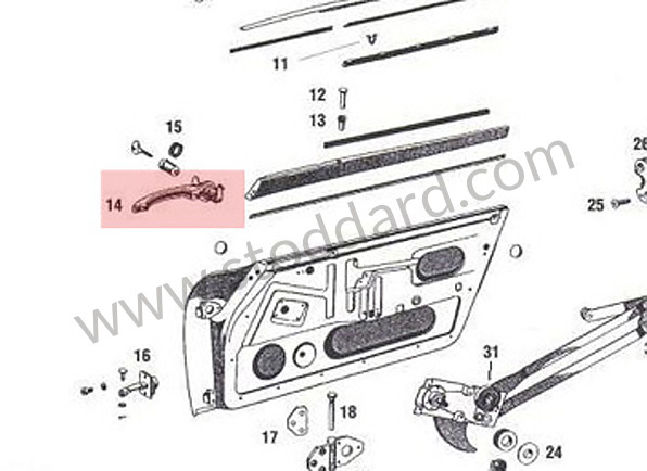 SIC53106110SET - Door Handles, Set Of Two. 911 912 1965-1967. for Porsche 