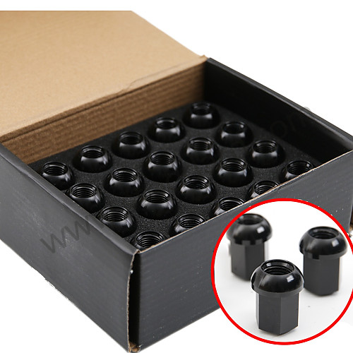 SIC92101000 - Aluminum Wheel Nuts, Anodized Black, For 911 Alloys 1968-1998 Set of 20 for Porsche 