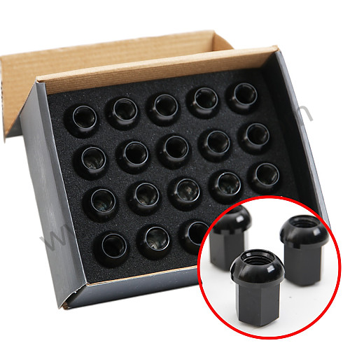 SIC92101000 - Aluminum Wheel Nuts, Anodized Black, For 911 Alloys 1968-1998 Set of 20 for Porsche 