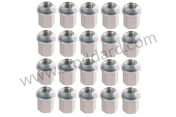 SIC9210100S - Aluminum wheel nut, Anodized Silver, set 20pcs. For Porsche 911 years 1965-1998, for aluminum Fuchs rims for Porsche 