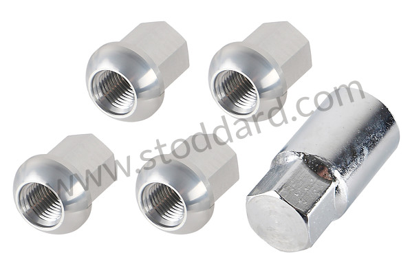 SIC9210110S - Aluminum wheel locks Anodized Silver / set of 4 pcs.  For Porsche 911 years 1965-1998, for aluminum Fuchs for Porsche 