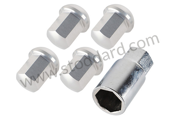 SIC9210110S - Aluminum wheel locks Anodized Silver / set of 4 pcs.  For Porsche 911 years 1965-1998, for aluminum Fuchs for Porsche 