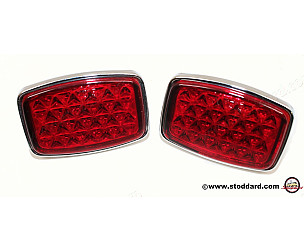 Rear Reflector, Glass, Set Of Two (2) With Aluminum Base And Hardware.  (64473150100NLA)