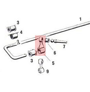 Rear stabilizer bar for Porsche 911 Turbo + 965 &bull; 1976 &bull; 3.0 Turbo &bull; Coupe &bull; Manual Gearbox, 4 Speed