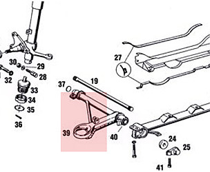 Front Lower Control Arm. Left, Fits 911 1974-1989 Porsche Factory Part  (91134190101)
