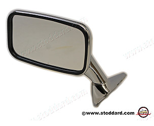 Chrome Flag Mirror, Left, Small. 911 1971-1973.  (91173101308)
