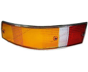 Tail Light Lens, European Version, Chrome Trim, Left, For 911 912 1969-72  (91163192303)