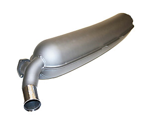 Exhaust Muffler, Grey With Chrome Tip. 911 Carrera 1984-1989  (93011104300)