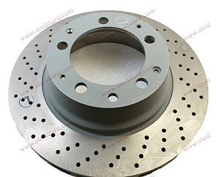 Rear Brake Disc Rotor, Left, Vented And Cross-Drilled. 911 930 Turbo  (93035204501)