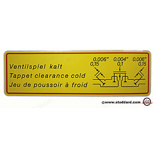 Engine label for Porsche 356A &bull; 1955 &bull; 1300 (506/2) &bull; Cabrio A T1 &bull; Manual Gearbox, 4 Speed