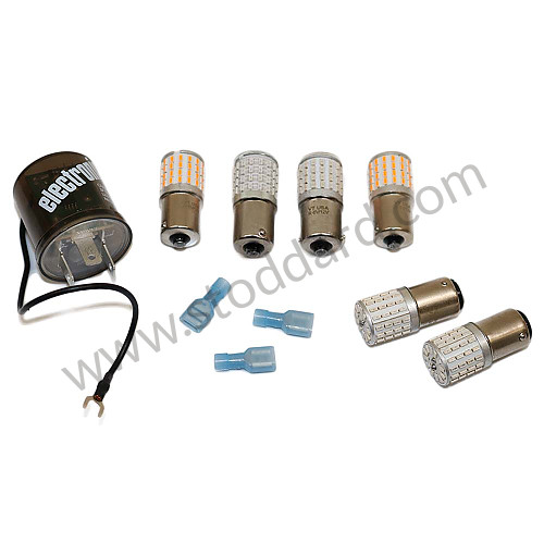VIN90110312 - Complete LED 12V Exterior Light Set For USA (white front turn signals/red rears) 356A T2 through 356C. for Porsche 