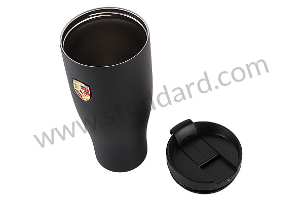 WAP0500680M002 - Extra Large Insulated 30oz Thermo Coffee Cup Black with Porsche Crest for Porsche 