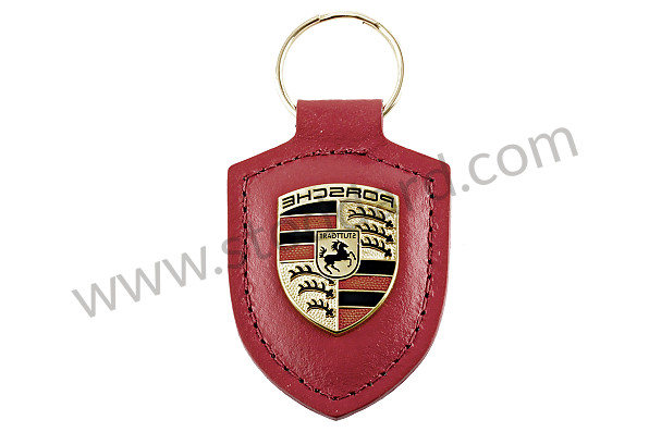 WAP0500920E - Porsche Crest Logo Leather Key Fob Red for Porsche 
