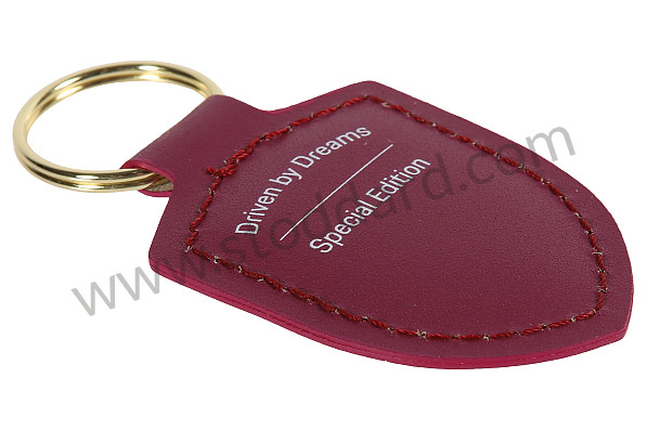 WAP0503510RWSA - Leather Porsche Crest Key Fob Rubystone Red for Porsche 