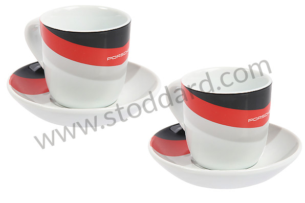 WAP0504050NMSE - DUO COLLECTOR ESPRESSO CUPS N&Acirc;&deg;6 MOTORSPORT - WHITE / RED / BLACK for Porsche 