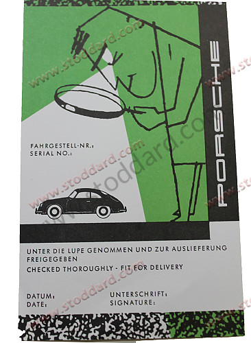 WKD420230 - Pre Delivery Final Inspection Label For 356 for Porsche 