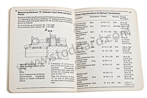 WKD422620 - TYPES, DIMEN., TOL. - 928 for Porsche 
