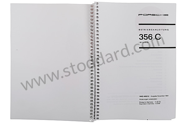 WKD460210 - USER AND TECHNICAL MANUAL FOR YOUR VEHICLE IN GERMAN 356 C for Porsche 