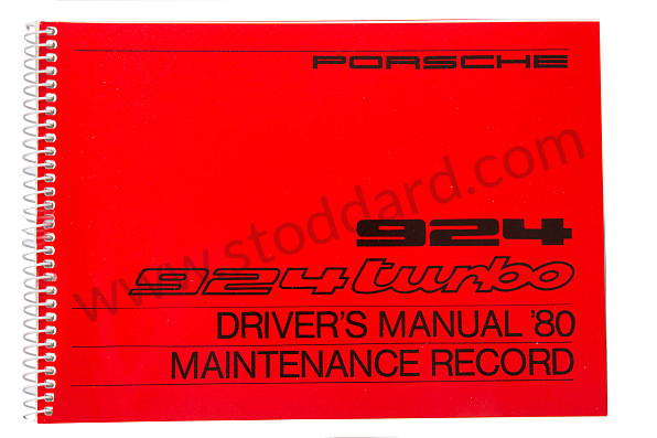 WKD468720 - USER AND TECHNICAL MANUAL FOR YOUR VEHICLE IN ENGLISH 924 TURBO 1980 for Porsche 