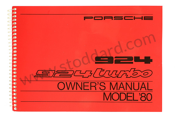 WKD468721 - USER AND TECHNICAL MANUAL FOR YOUR VEHICLE IN ENGLISH 924 TURBO 1980 for Porsche 