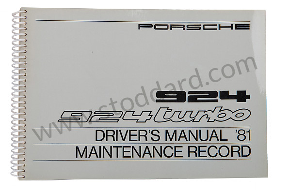 WKD469520 - USER AND TECHNICAL MANUAL FOR YOUR VEHICLE IN ENGLISH 924 TURBO 1981 for Porsche 