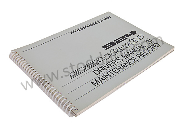 WKD469520 - USER AND TECHNICAL MANUAL FOR YOUR VEHICLE IN ENGLISH 924 TURBO 1981 for Porsche 