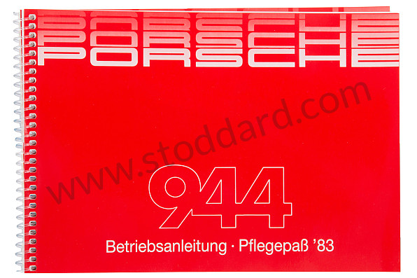 WKD471610 - USER AND TECHNICAL MANUAL FOR YOUR VEHICLE IN GERMAN 944 1983 for Porsche 