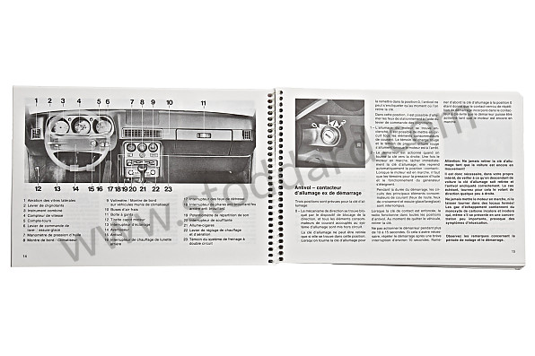 WKD471630 - USER AND TECHNICAL MANUAL FOR YOUR VEHICLE IN FRENCH 944 1983 for Porsche 