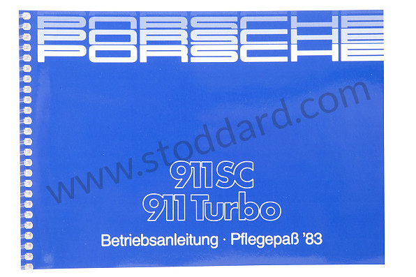 WKD471710 - USER AND TECHNICAL MANUAL FOR YOUR VEHICLE IN GERMAN 911  1983 for Porsche 