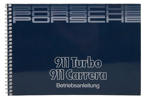 WKD91101086 - USER AND TECHNICAL MANUAL FOR YOUR VEHICLE IN GERMAN 911 CARRERA 911 TURBO 1986 for Porsche 